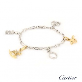 Cartier 18k White Gold Charm Bracelet